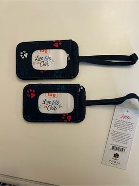 Lug Life luggage Tags set of 2- Live Life in Color Paws Navy